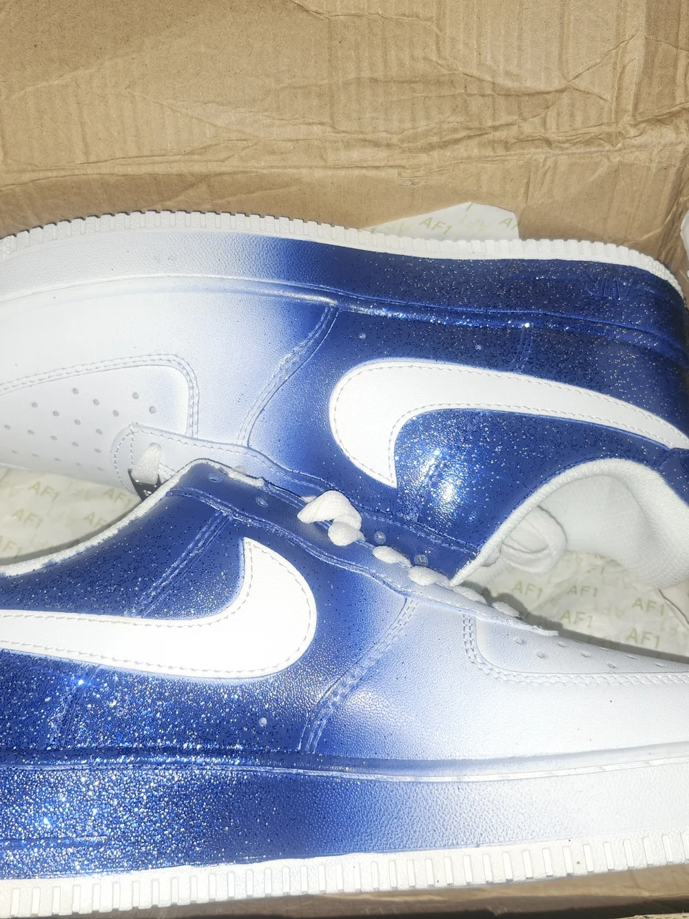 Nike Air Force 1 Low White and Blue Gradient Sneakers